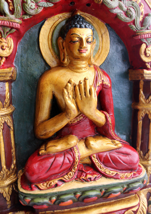 Beautiful Vairochana Clay Wall Hanging from Nepal - nepacrafts