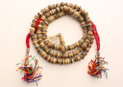 White Yak Bone Inlaid Meditation Mala with Dorjee Counter - nepacrafts