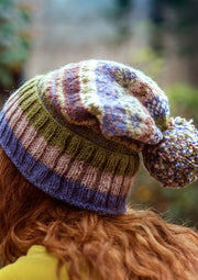 Olive Green Woolen Winter Sherpa Pom Pom Beanie - nepacrafts