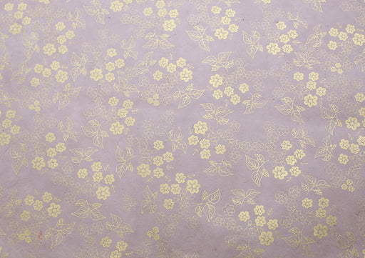 Golden Flower Printed Dark Beige Color Lokta Gift Wrapping Paper - nepacrafts
