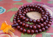 10 mm Red Rosewood Beads Mala with Orange Tassel - nepacrafts