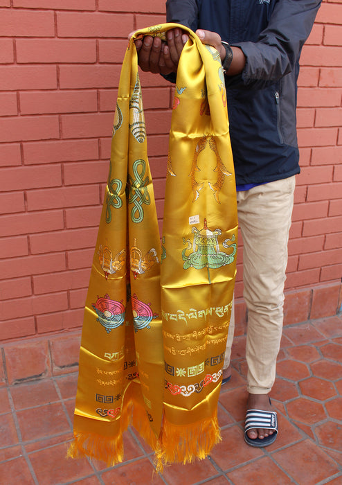 Eight Auspicious Symbol Silk Offering Khata