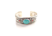 White Metal Inlaid Tibetan Bracelet - nepacrafts