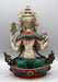Jeweled Tibetan Silver Plated Chenrezig Statue - nepacrafts