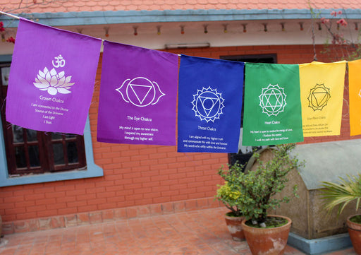 Seven Chakra Healing Prayer Flags - nepacrafts