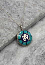 Tibetan Om Sterling Silver Pendant - nepacrafts