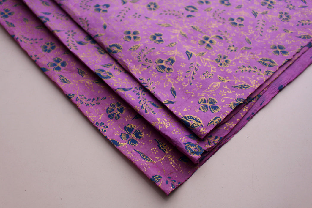 Flower Printed Purple Gift wrapping Paper - nepacrafts