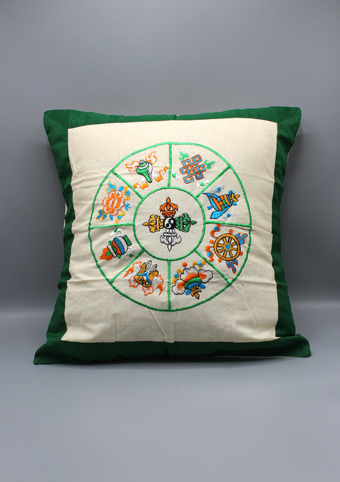Eight Auspicious Symbol Embroidery Cotton Pillow Covers