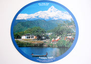 Round Gaming Mousepad Mat Printed with Mount Fish Tail From Nepal - nepacrafts