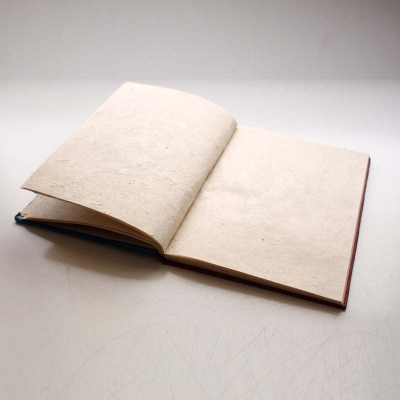 Life in Village Handpainted Bodhi Leaf Lokta Paper Journal - nepacrafts