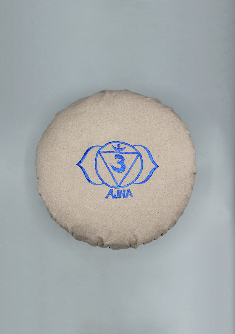 Seven Chakra Ajna Cotton Round Meditation Cushion