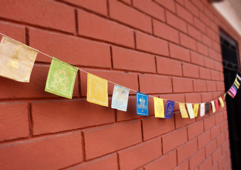 Lokta Paper Auspicious Symbol Mini Prayer Flags - nepacrafts