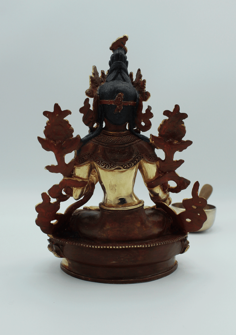 Gold Plated Amazing White Tara Statue 8 Inch SSST296