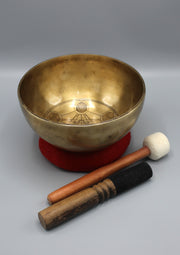 Seven Chakra Symbol Carving Tibetan Singing Bowl - nepacrafts