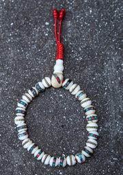 Inlay White Bone Wrist Mala - nepacrafts