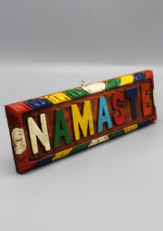 Namaste Carved Wooden Door Hanging Plaque - nepacrafts