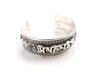 White Metal Silver Plated Om Mani Encarved Cuff Bracelet - nepacrafts