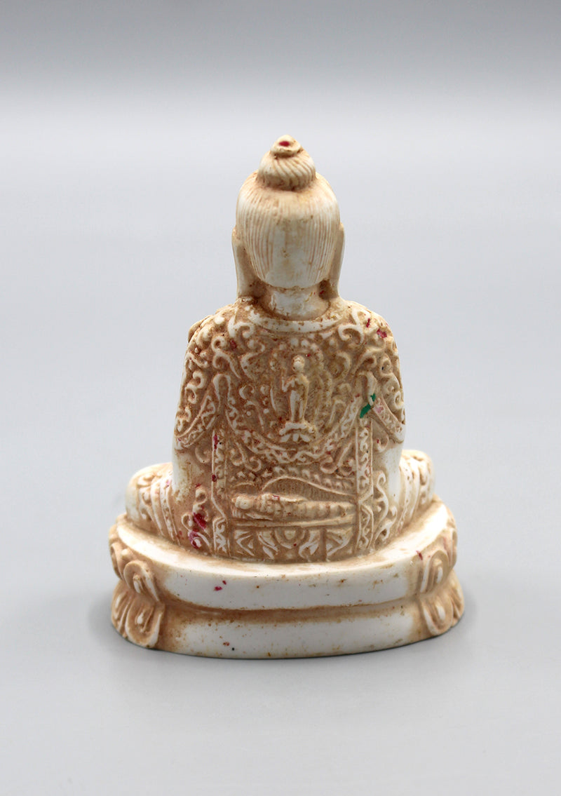 Intricate Carvings Meditating Buddha Resin Statue