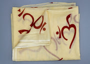 Cream Cotton Om Prayer Shawl - nepacrafts