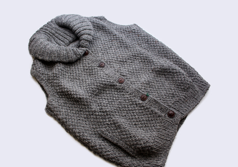 Plain Gray Honeycomb Pattern Women's Cardigan - nepacrafts