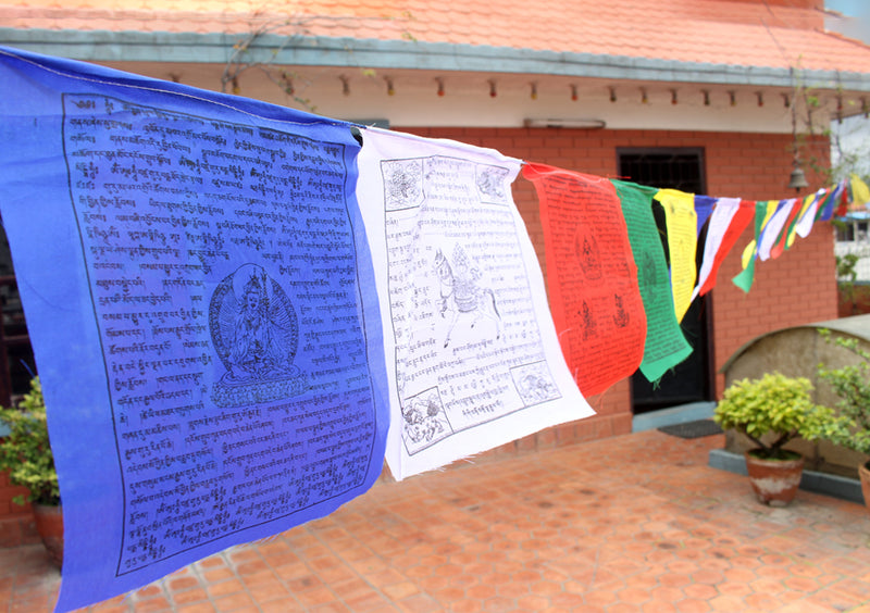 25 Sheets of Tibetan Kalachakra and Mixed Deities Prayer Flag - nepacrafts