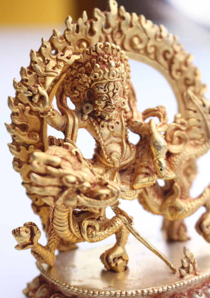 Fully Gold Plated Zambala/Kubera Statue - nepacrafts
