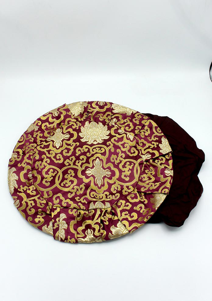 Serenity Zafu  Meditation Cushion Cover Red Brocade