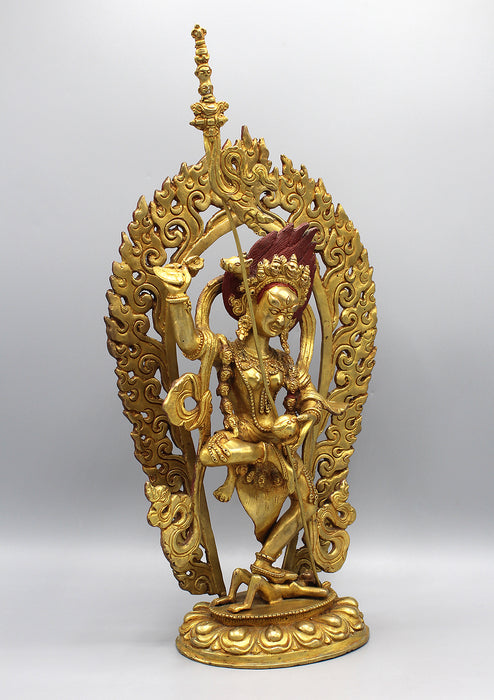 Fully Goldplated Wrathful Yogini Statue