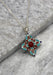 Coral and Turquoise Double Dorjee Sterling Silver Pendant - nepacrafts