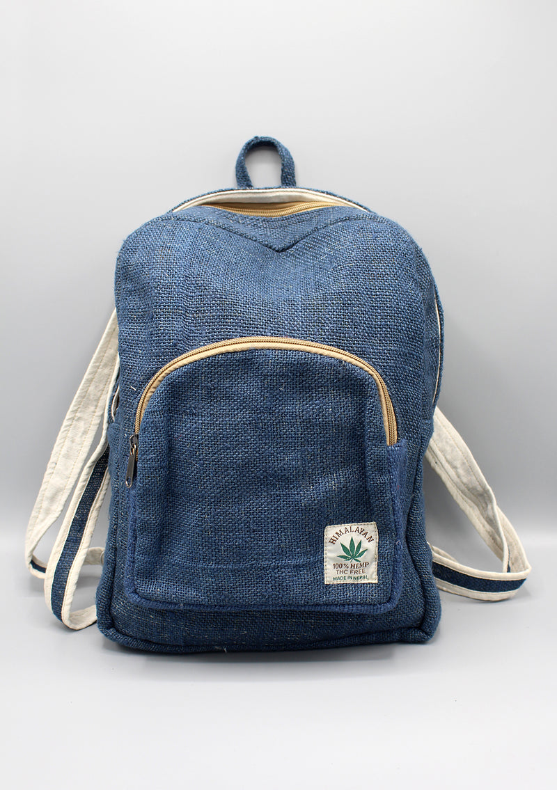 Navy Blue Himalayan Hemp Backpack - nepacrafts