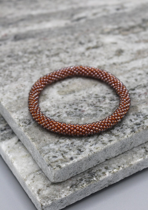 Earthy Glass Beads Roll on Bracelet - nepacrafts