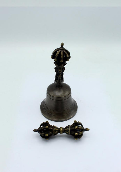 Tibetan High Quality Bell and Dorjee Medium  Set