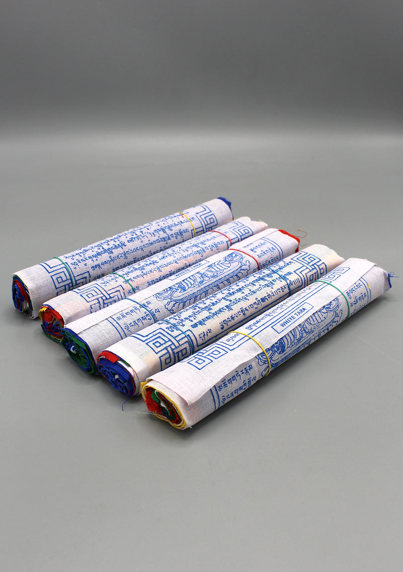 White Tara Tibetan Prayer Flags Set