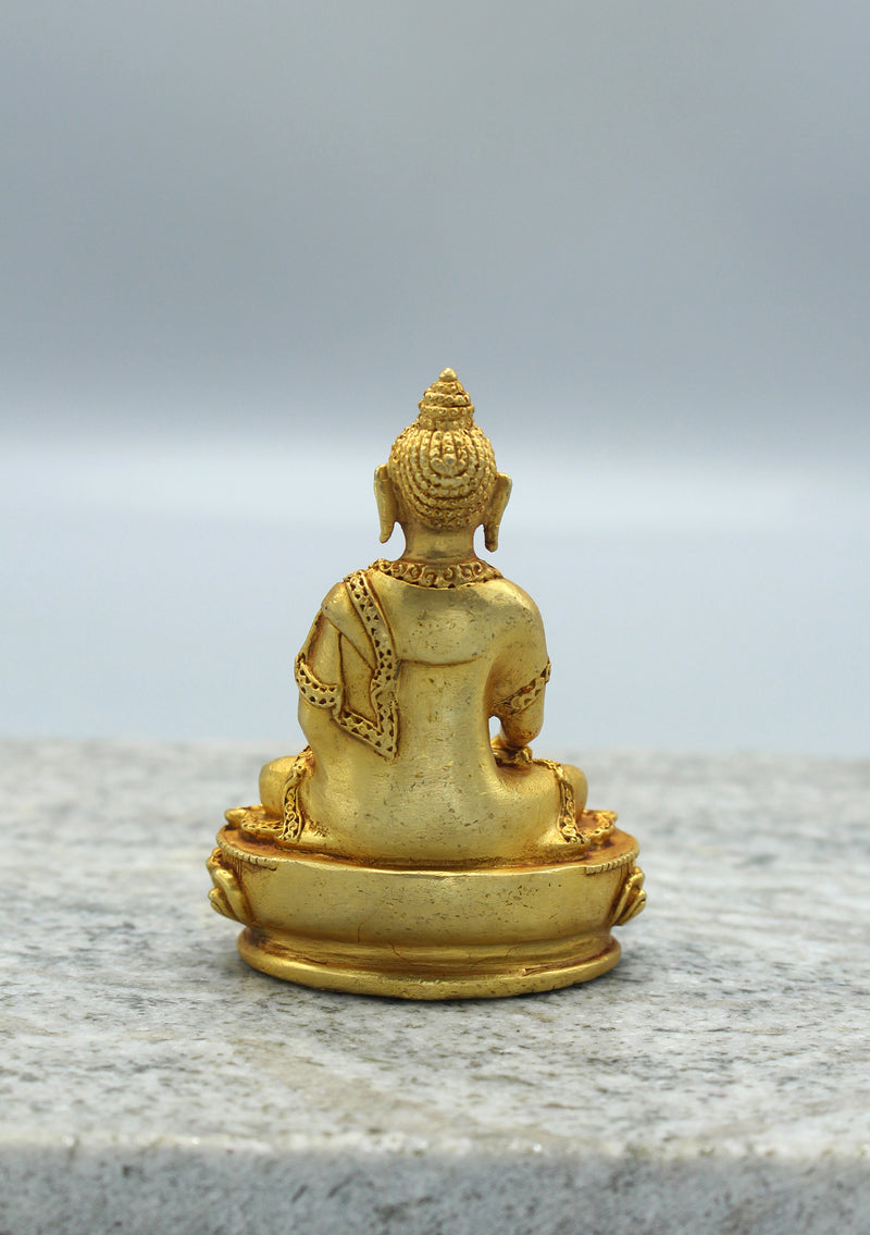 Gold Plated Shakyamuni Statue 3.5"