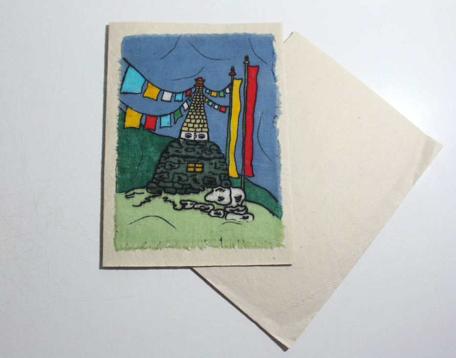 Fair Trade Group of Nepal Batik Stupa Greeting Cards - nepacrafts