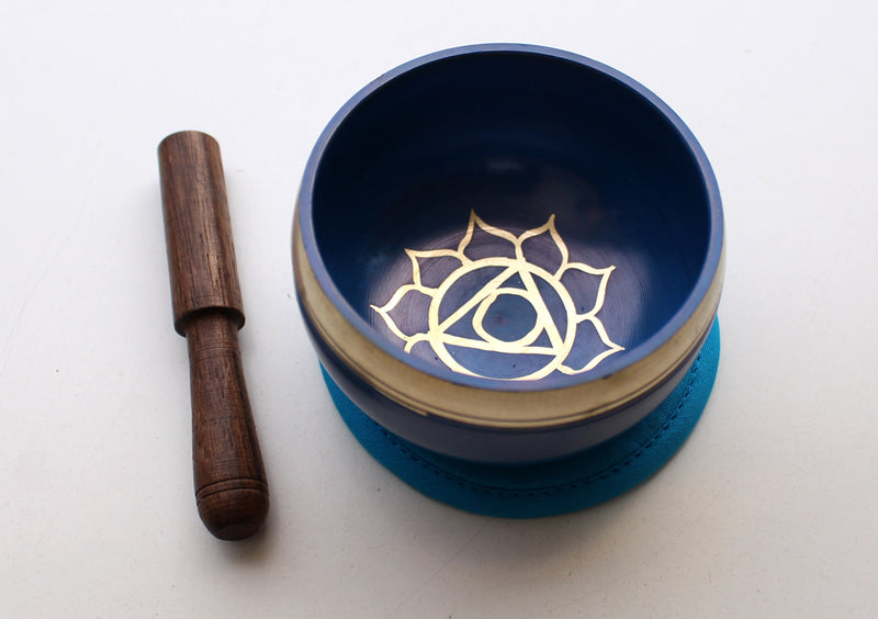 Heart Painted Singing Bowl with Cushion and Stupa Stick in a Gift Box - nepacrafts