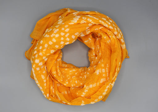 Yellow Cotton Chunari Summer Scarf - nepacrafts
