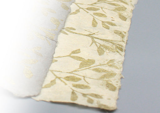 Golden Flower Printed Lokta Wall Decor Paper - nepacrafts