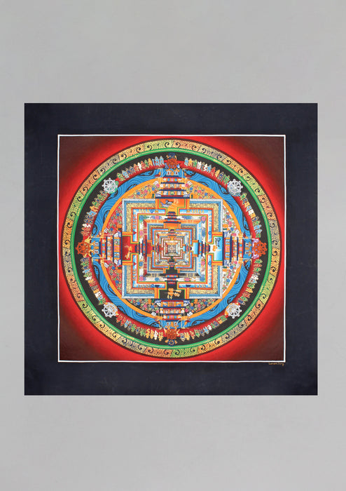 Fine Tibetan Kalachakra Mandala Thangka - nepacrafts