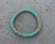 Green Czech Glass Beads Roll Bracelet from Nepal - nepacrafts