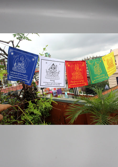 Five Color Mixed Deities Tibetan Prayer Flags