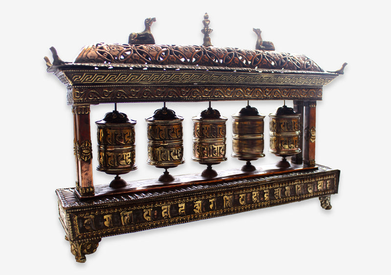 5 in 1 Prayer Wheel with Potala Incense Burner Top - nepacrafts