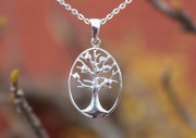 Oval Tree of Life Sterling Silver Necklace - nepacrafts