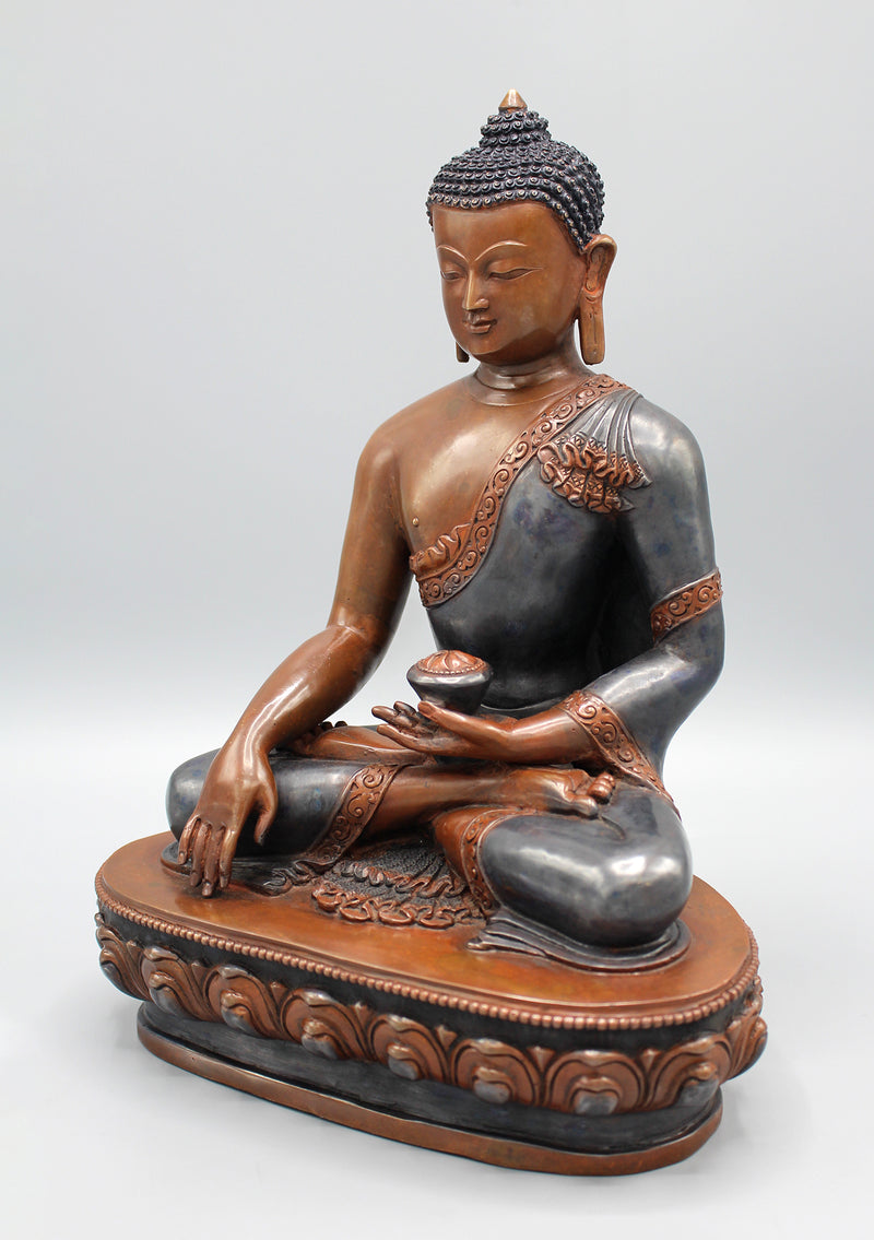 Copper Oxidized Shakyamuni Buddha Statue - nepacrafts