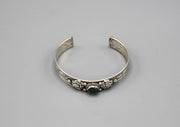 Turquoise Inlaid Sterling Silver Tibetan Bracelet - nepacrafts