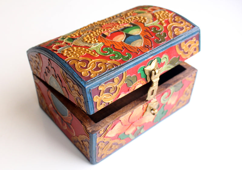 Hand Painted Traditional Tibetan Wooden Box - nepacrafts