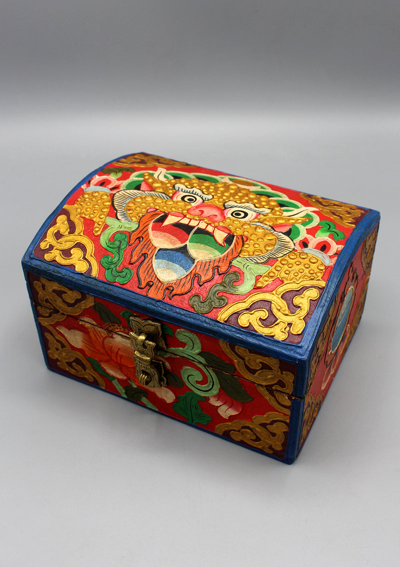 Hand Painted Traditional Tibetan Wooden Box