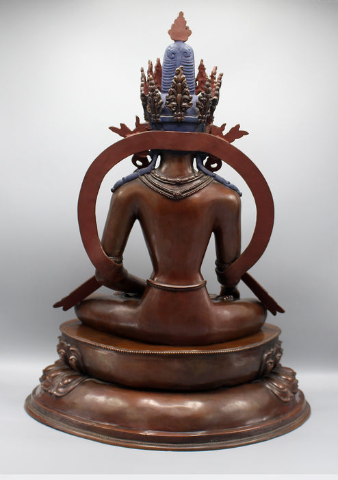 Shakyamuni Buddha Copper Oxidized Statue - nepacrafts