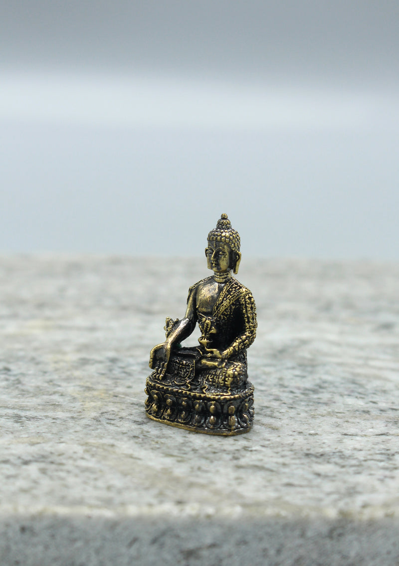Brass Mini Medicine Buddha Statue 2"