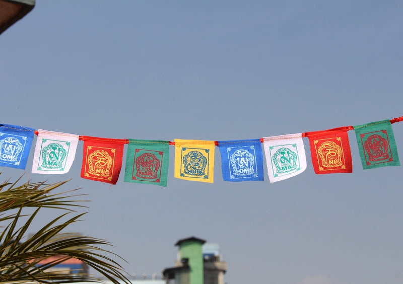 Om Mani Kalachakra Baby Cotton Prayer Flags